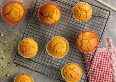 Carrot and pea muffin