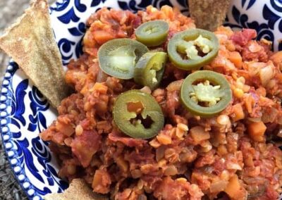 Red lentil bolognese