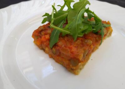 Millet cake with lentils