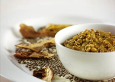 Risotto de lentejas con boletus