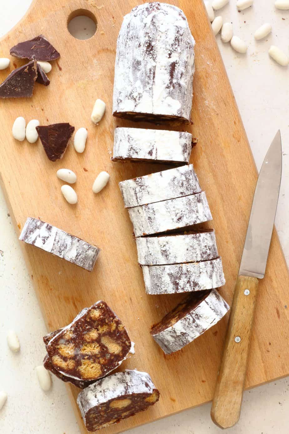 Chocolate and bean salami