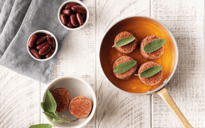 Rote Bohnen Klöße mit Kürbissauce